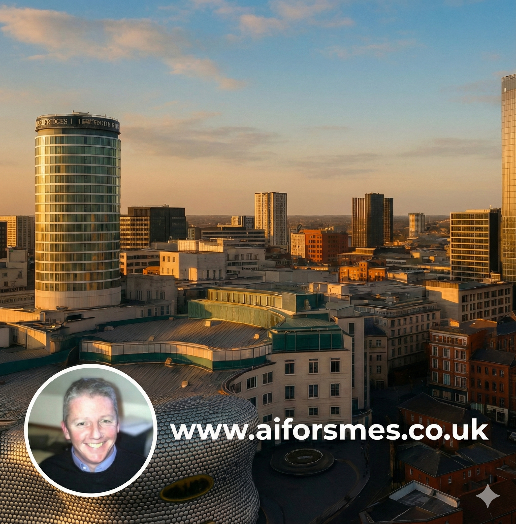 Birmingham UK, Skyline and image of Blog post author